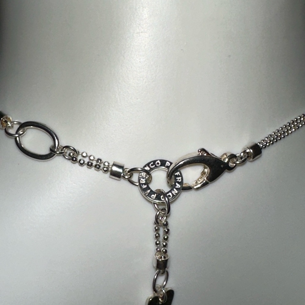 Franco P Pianegonda .925 silver rhodolite heart charm chain necklace - Picture 6 of 10